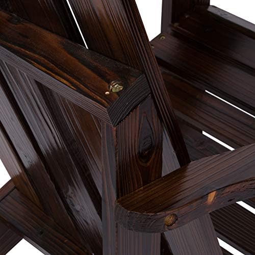 Shine Company 4618BB Marina Wooden Outdoor Patio Adirondack Chair, Burnt Brown