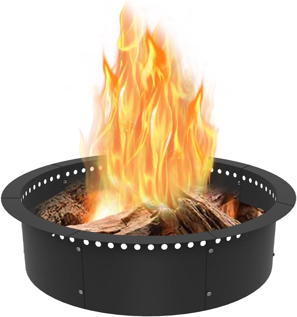 Koutemie Outdoor Smokeless Fire Pit Ring Liner 32-Inch Outer/28-Inch Inner Di...