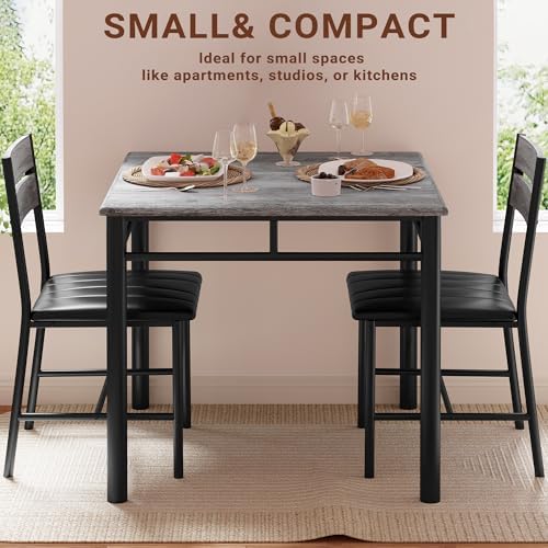 IRONCK Dining Table Set for 2, Gray