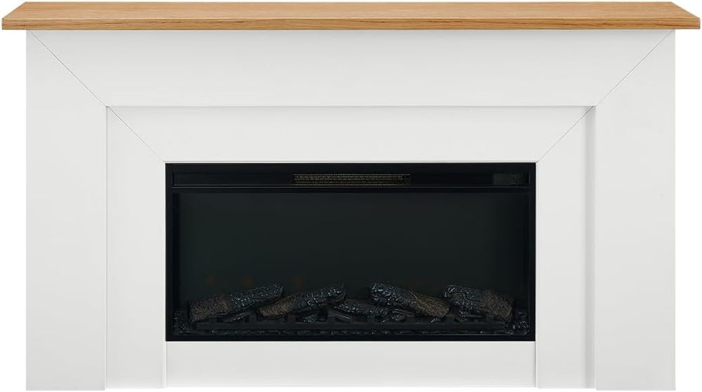 Bowery Hill 64" Freestanding Electric Fireplace with Wood Mantel, Realis...