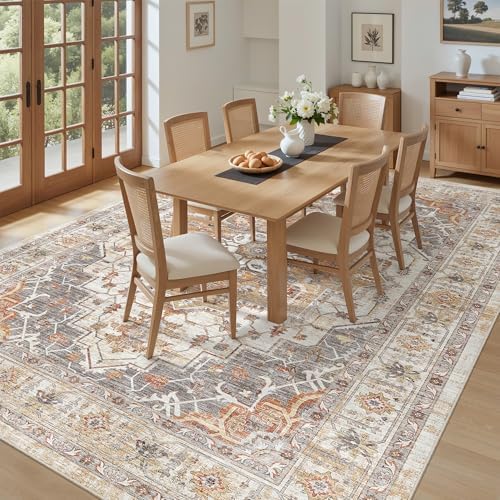 befbee 9x12 Area Rugs for Living Room, Washable Vintage Non Slip Rug