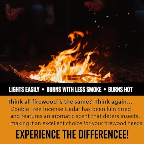 Double Tree Kiln Dried Cedar Firewood, 16 in Logs + Starter, 3.3 Cu Ft