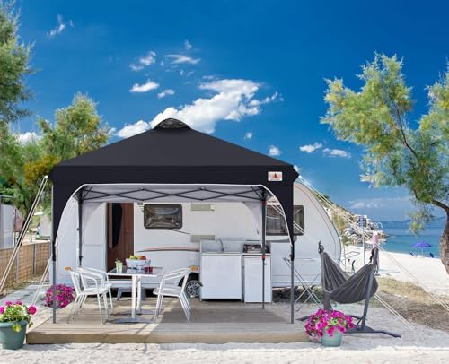 ABCCANOPY 10x10 Pop up Canopy Tent Instant Outdoor Shelter, Dark Black
