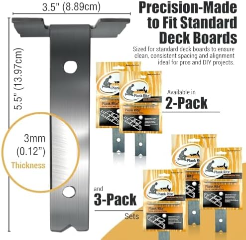 Steel Deck Spacing and Fastening Tool 3 Pack for Use with 5-1/2 Inch Deck Boa...