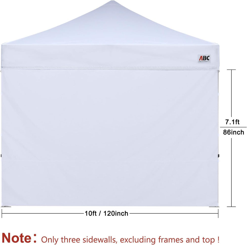 ABCCANOPY Instant Canopy SunWall 10x10 FT, 3 Pack Sidewall Only, White