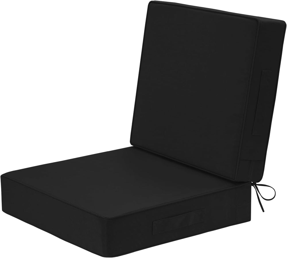 Wellsin Outdoor Deep Seat Patio Cushions, 24 x 24 Waterproof & 3-Year Fad...