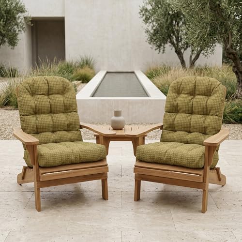 RSH DECOR: Tufted Adirondack Chair Cushion Set of 2 | 42.5” x 21” | All-Weath...