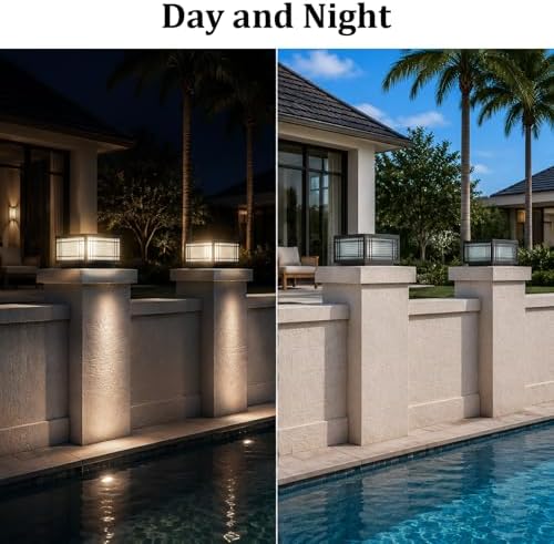 11.81In Outdoor Post Lights Hardwired, 3000K E26 Modern Post Mount Lights