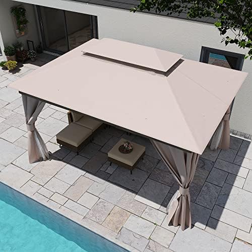 LAUSAINT HOME 10x13 Gazebo Canopy, Upgraded Metal Frame Heavy Duty Patio Cano...