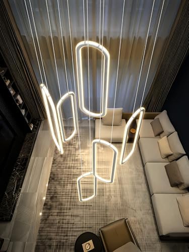 Flashing God Modern Chandelier,Chrome Chandeliers 6 Ring Led Foyer Chandelier...