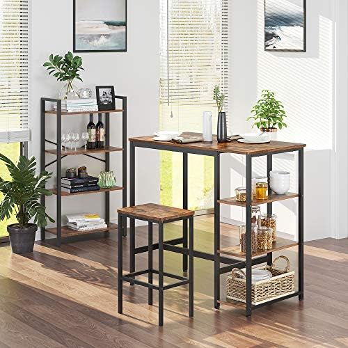 VASAGLE Bar Table with Sturdy Metal Frame, Easy Assembly, Industrial Design, ...