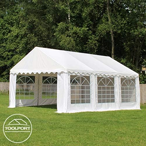 TOOLPORT 16x26 ft PVC 700 Party Tent, Outdoor Canopy, White