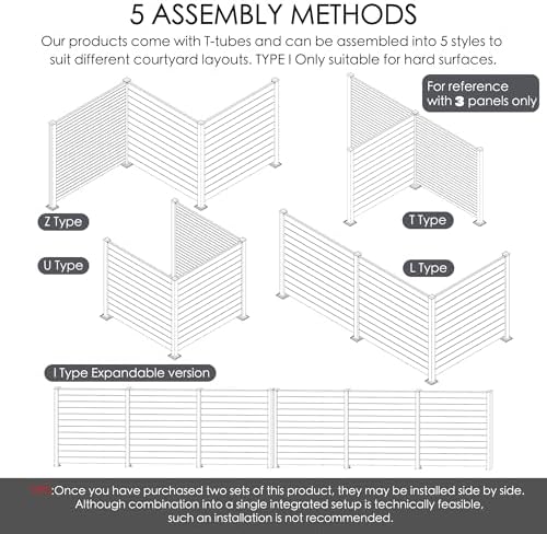 Kozyard 50" W x 48" H Privacy Screens Fence Panel Specifically for ...