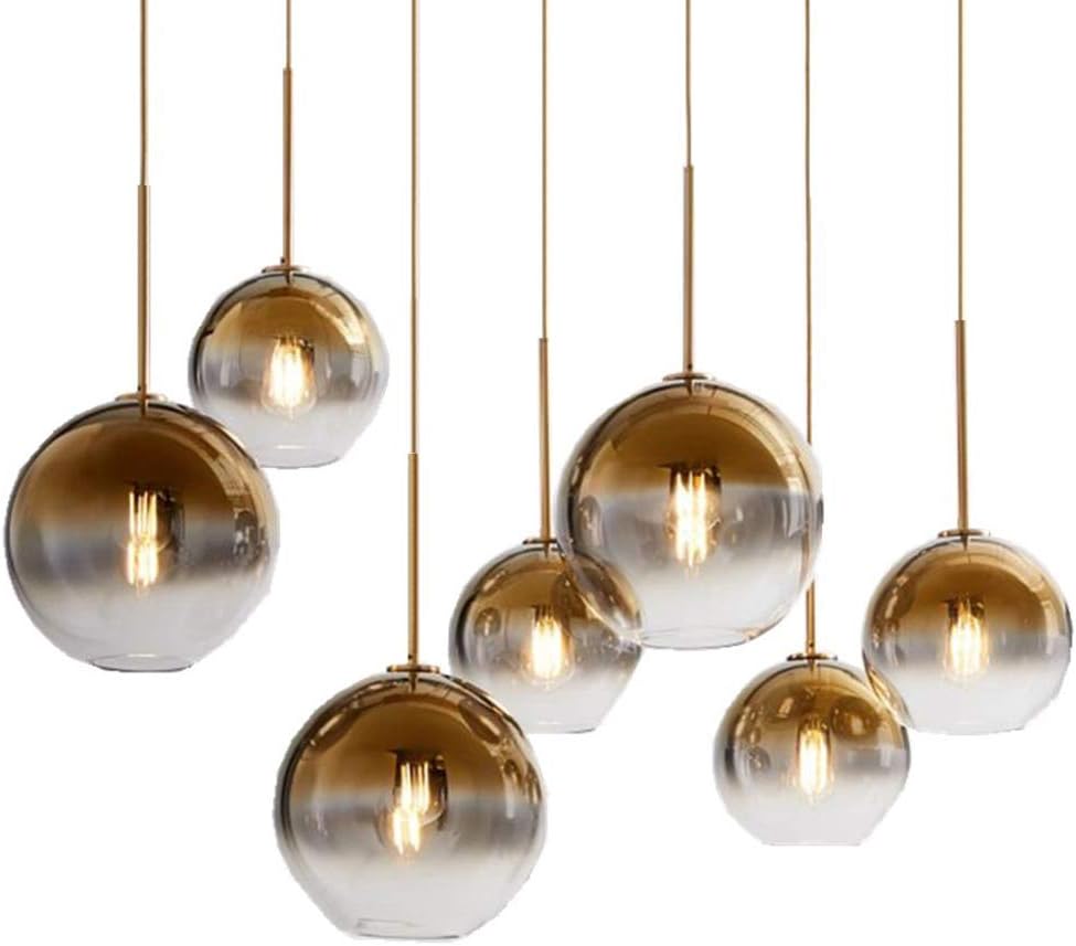 Gradient Color Glass Pendant Light,Modern Glass Hanging Light Chandelier Ligh...