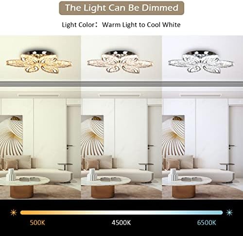 CLAIRDAI 20" Dimmable Crystal Flower Chandelier Ceiling Light