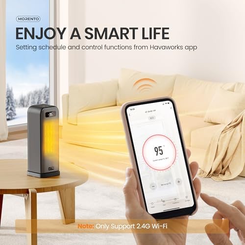 MORENTO Space Heaters for Indoor Use, Smart Space Heater, Wi-Fi & Voice C...