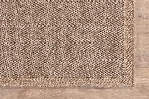 CAMILSON Easy Jute Rug 10x14, Indoor Outdoor Natural Color Fiber Area Rugs fo...