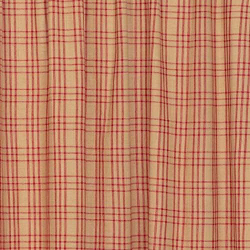 VHC Brands Sawyer Mill Plaid Cotton Farmhouse Kitchen Curtains Rod Pocket Han...