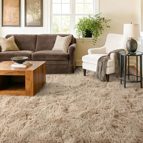 10x14 Extra Large Fluffy Shaggy Area Rugs Non-Slip for Living Room Beige