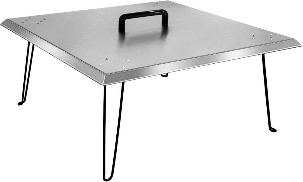 Heat Deflector 24x24x13 Inch, Stainless Steel Fire Pit Cover 1.5mm Thick, Squ...