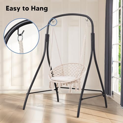 SUNCREAT Indoor Hammock Swing Chair with Stand, Hanging Chair Outdoor with St...