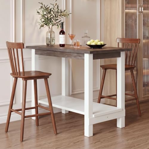 Windsor Bar Stools Set of 2, 26 Inch Counter Height Barstools Wooden Barstool...