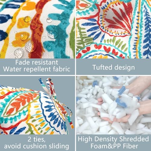 LVTXIII Outdoor/Indoor Tufted Seat Cushion, Decorative Wicker Chair Pads All ...