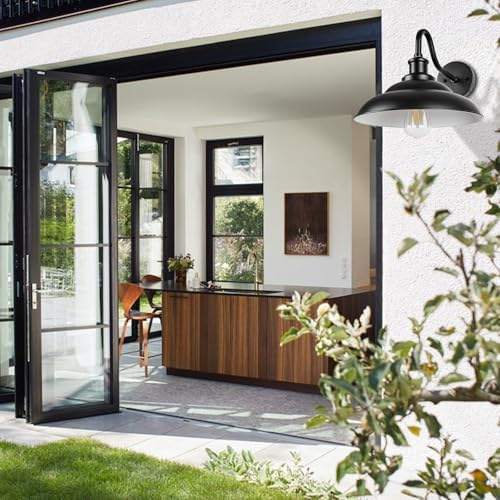 Outdoor Barn Light, 12'' Farmhouse Exterior Wall Mount Light, Outdoor...