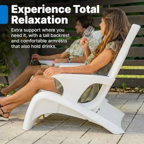 Step2 Vero Adirondack Chair, Stylish Poolside Lounger, Fade-Resistant, Waterp...