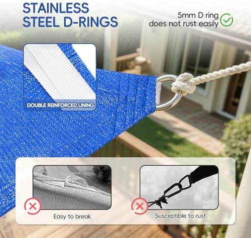 Bynbbur Sun Shade Sail 16'x20' Rectangle Shade Cloth for Garden, Perm...