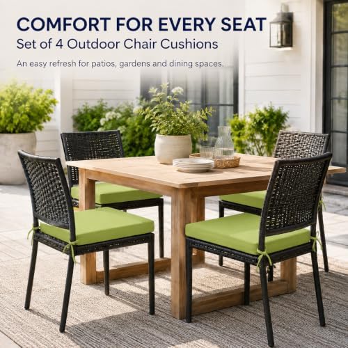 UNIKOME Outdoor Chair Cushions Pack of 4, Water Resistant Patio Cushions with...