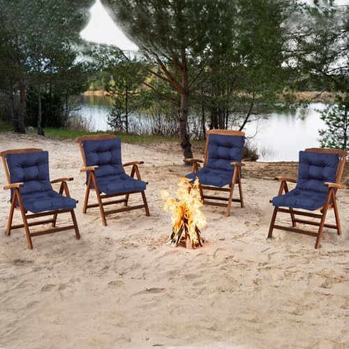 Outdoor Wicker Chair Cushions Set of 2 Waterproof Replacement High Back Seat ...