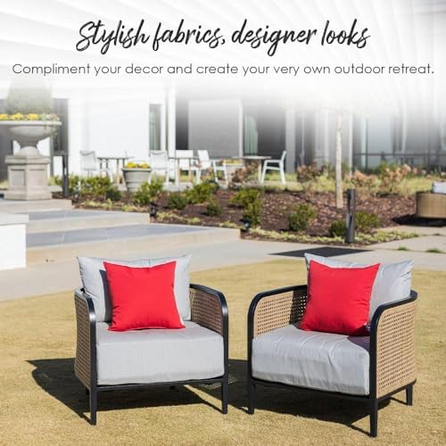 RSH DECOR Square Throw Pillows Set of 2, 17" x 17", Outdoor Pillows...