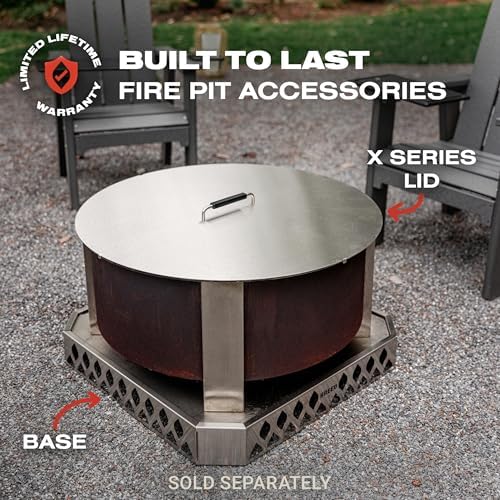 Breeo X Series 24 - Corten Steel Smokeless Fire Pit for Outside - 27.5 in