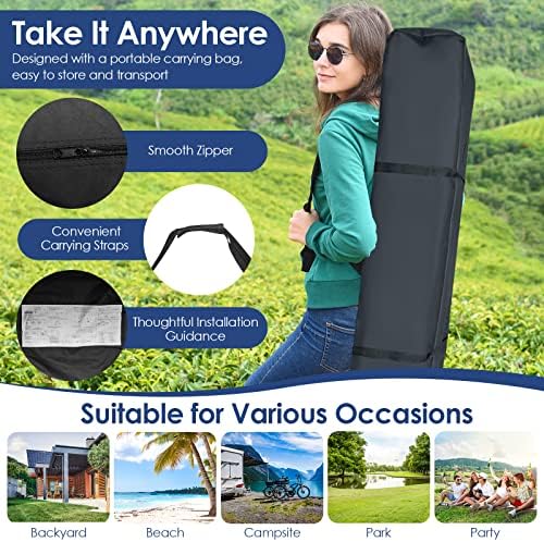 Tangkula 10x10 Ft Pop Up Canopy, Easy Set-up Instant Tent with Center Lock, C...