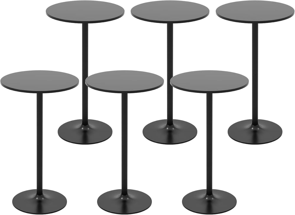 COSTWAY Round Bistro Table, Height Adjustable Bar Height Cocktail Table