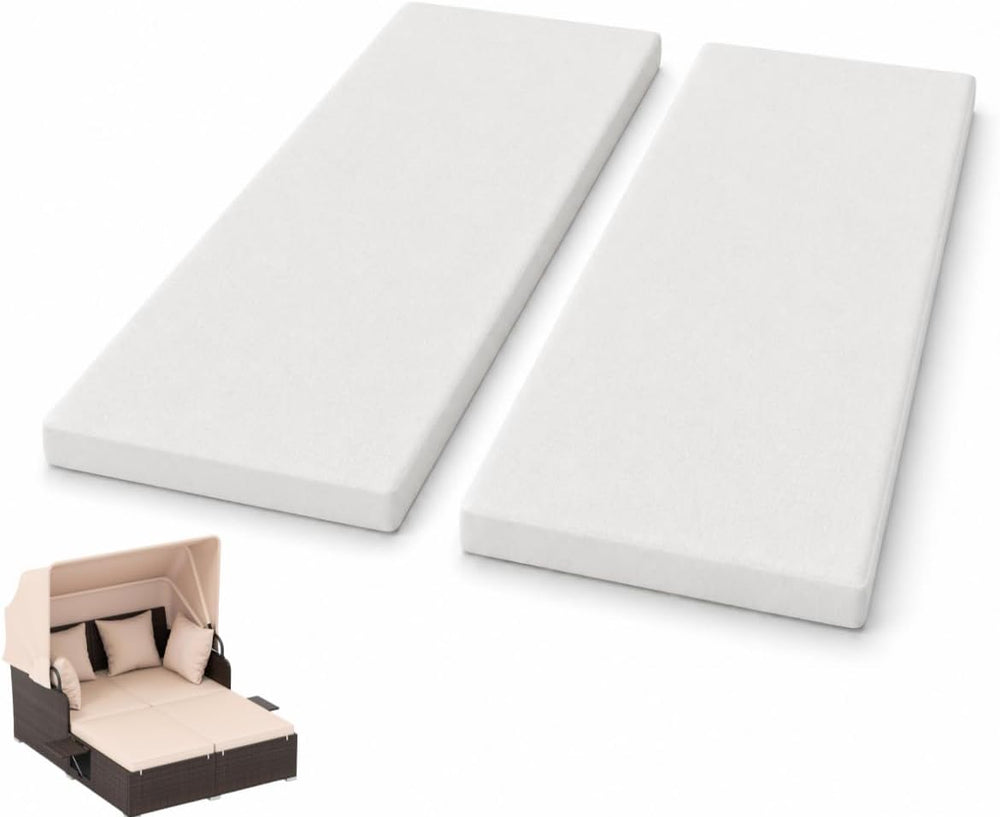 Patio Rattan Double Daybed Replacement Foam Cushion,58"x24"x2"...