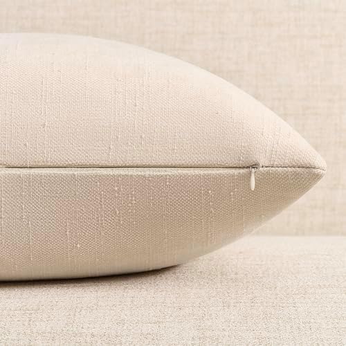 Pack of 4 Throw Pillow Covers 20x20 Inch Chenille Textured Neutral Brown Soft...