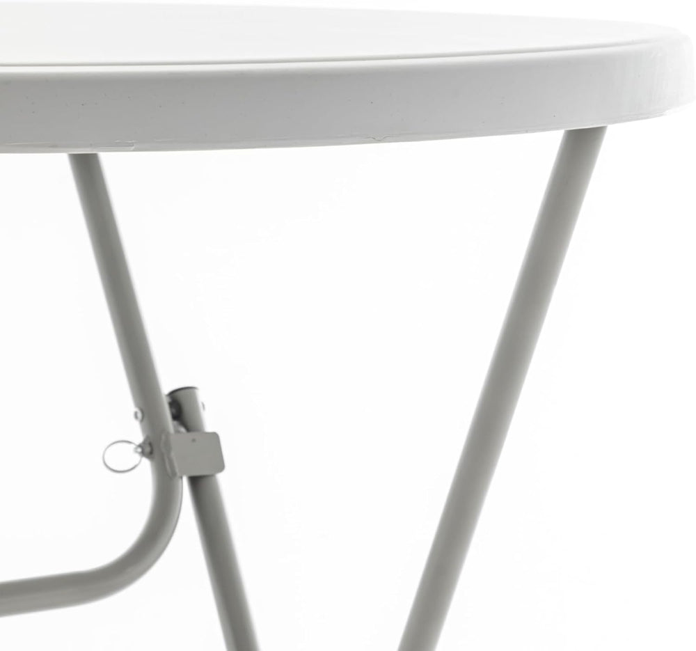 BTExpert 32" Round 43" Bar Height White Granite Plastic Folding Tab...