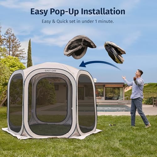 East Oak Pop up Screen Tent with Mosquito Netting, Portable Screen House Cano...