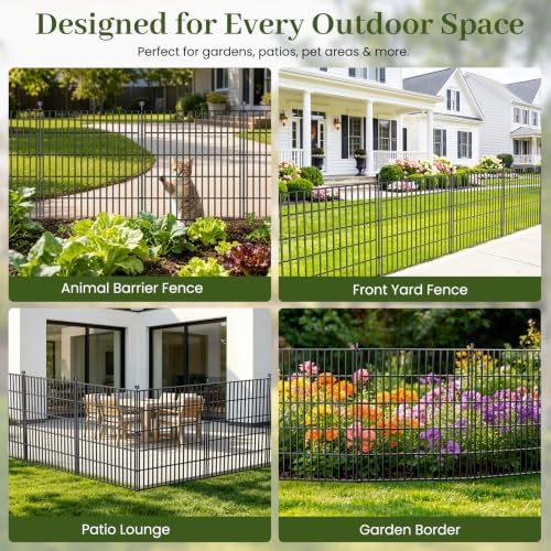 No Dig Garden Fence Outdoor for Yard, 32in (H) x 11.8ft(L)