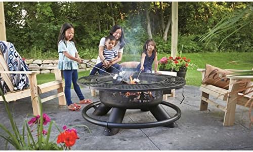 CASTLECREEK 47" Fire Pit BBQ Grill Outdoor Wood Burning Steel Log Firepi...