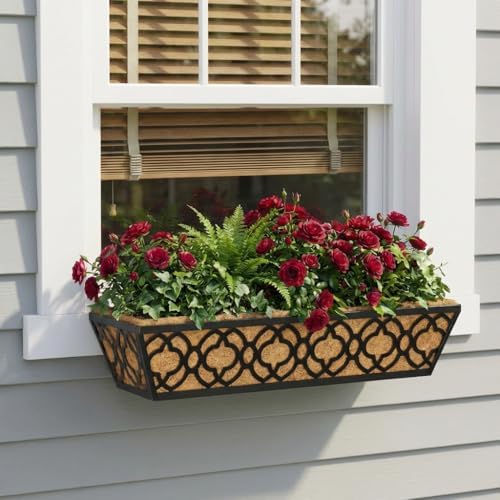 Y&M Deck Railing Planter Boxes, Adjustable Balcony Planter for Outdoor Pl...