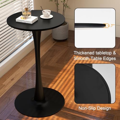 Modern Tulip Round Bar Table, 41” Height Bistro Pub Table, Height Cocktail Ba...
