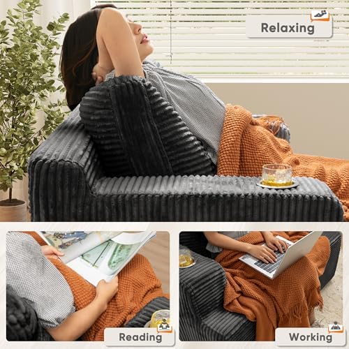 Homall Oversized Chaise Lounge Chair, Cloud Couch with Fluffy Upholstered, De...