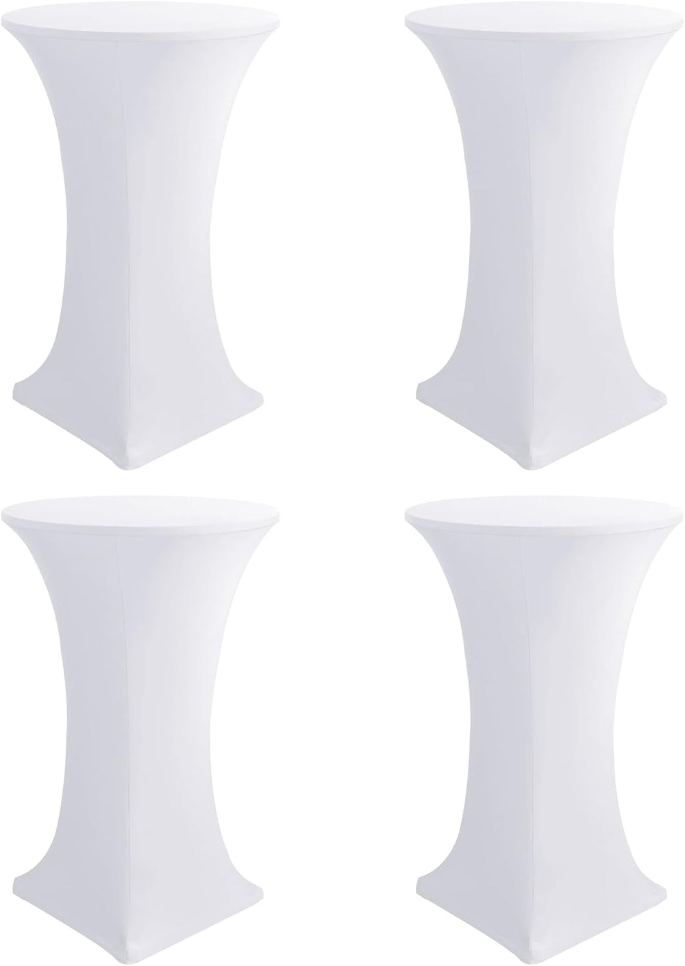 Cocktail Table Covers-White Spandex Round High Top Table Cloths Party