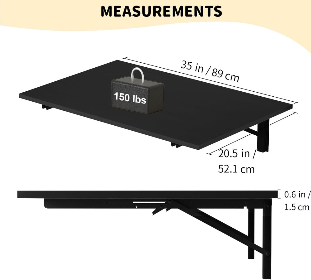 GOYLSER Wall Mounted Desk Folding Table Laundry Fold Table, Fold Down Work Be...