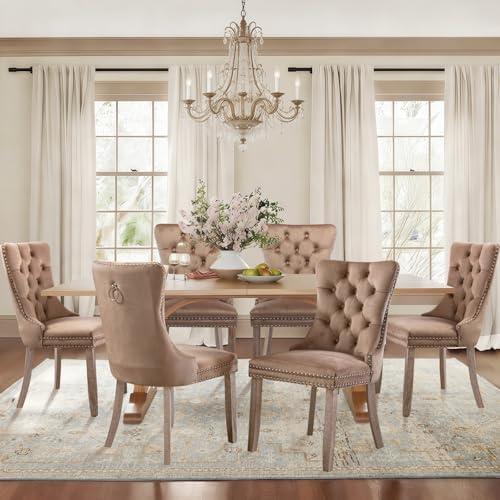 SoarFlash Velvet Dining Chairs Set of 2, Tall Back Side Chair, Modern Upholst...