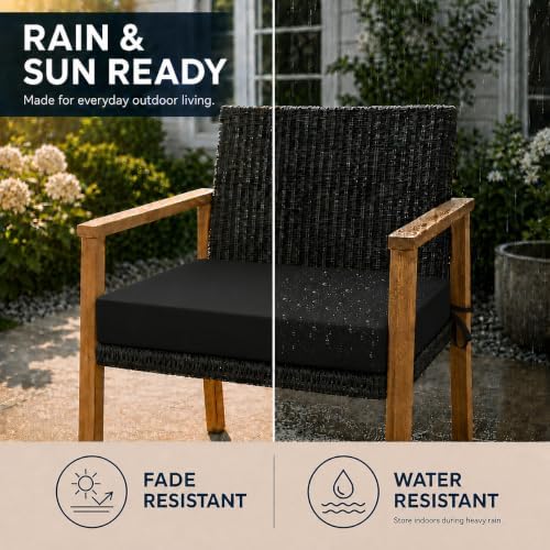 UNIKOME Outdoor Chair Cushions Pack of 4, Water Resistant Patio Cushions with...