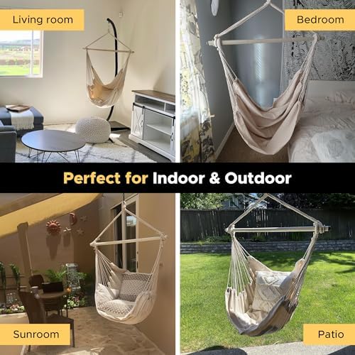 ADVOKAIR Hammock Chair Swing 500lbs Steel Bar Multi-Size Bedroom&Porch